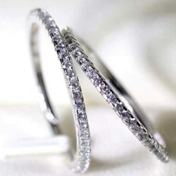 Jewelry - 18K WHITE GOLD DIAMOND ETERNITY STACKABLE RING